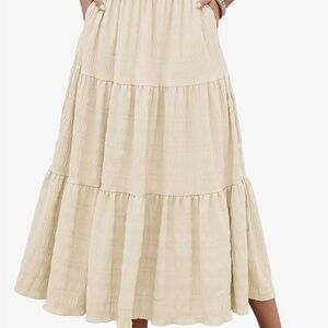 Elegant Cream Maxi Skirt